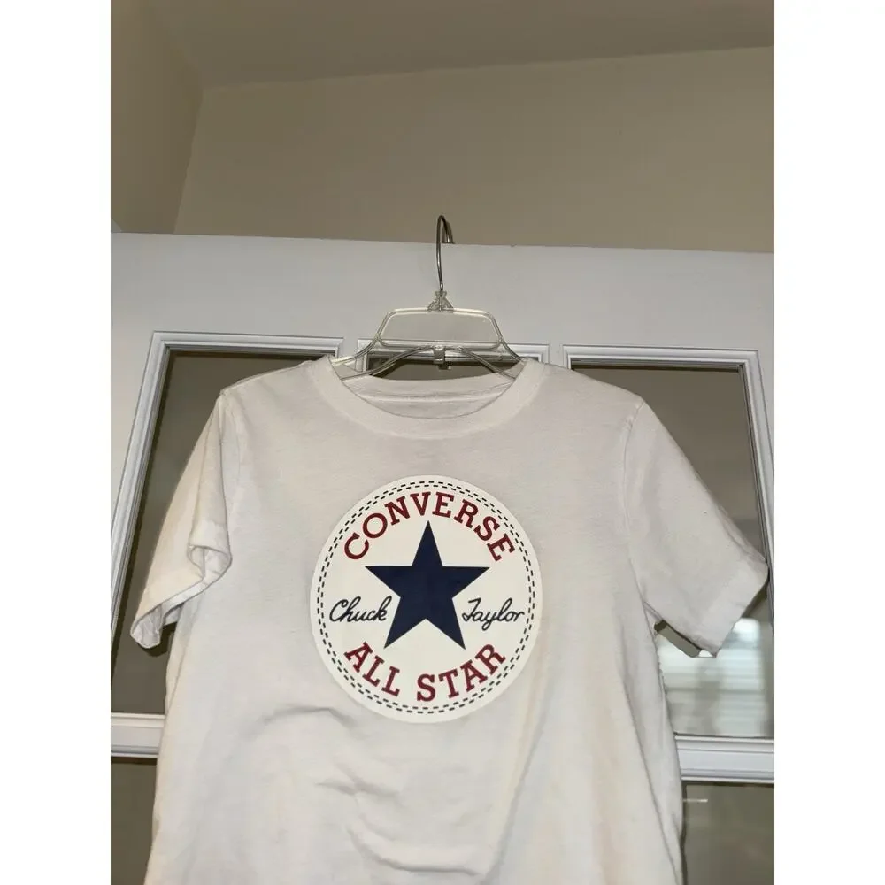 Comverse All Star Kids White Logo Tee Short Sleeved 10-12 years Medium